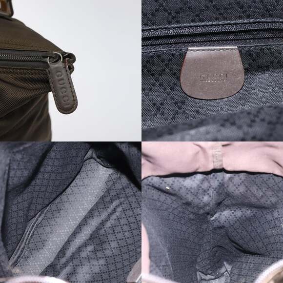 GUCCI Bamboo Hand Bag Nylon Beige Silver 000 1998 000 1998 - Picture 11 of 12